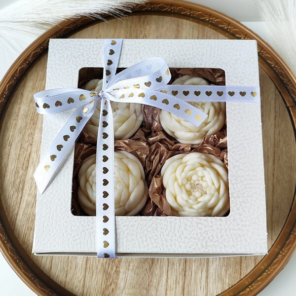 Sojas vaska peonijas sveču komplekts