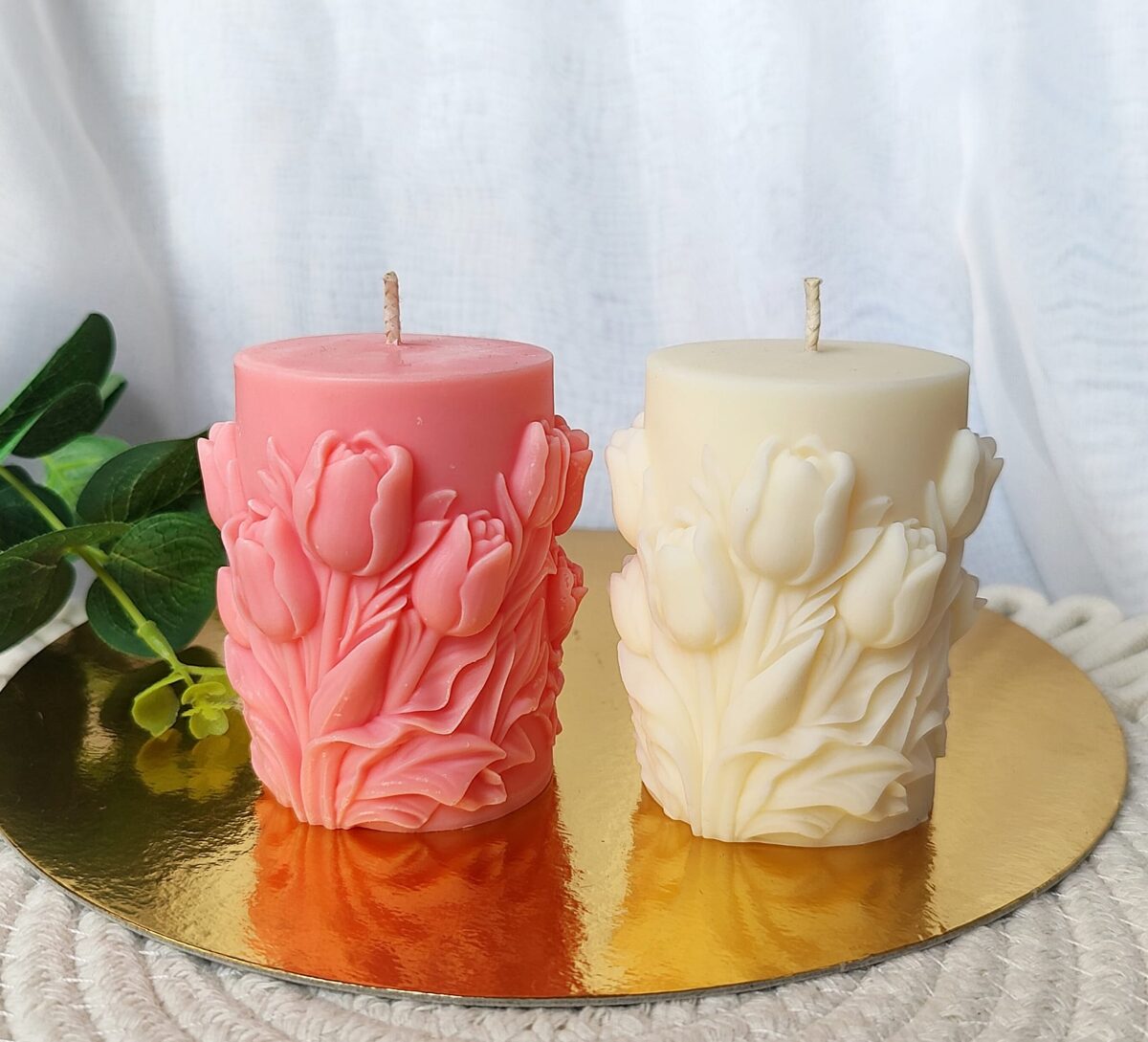 Dabīgas dizaina sjas vaska sveces bez aromāta